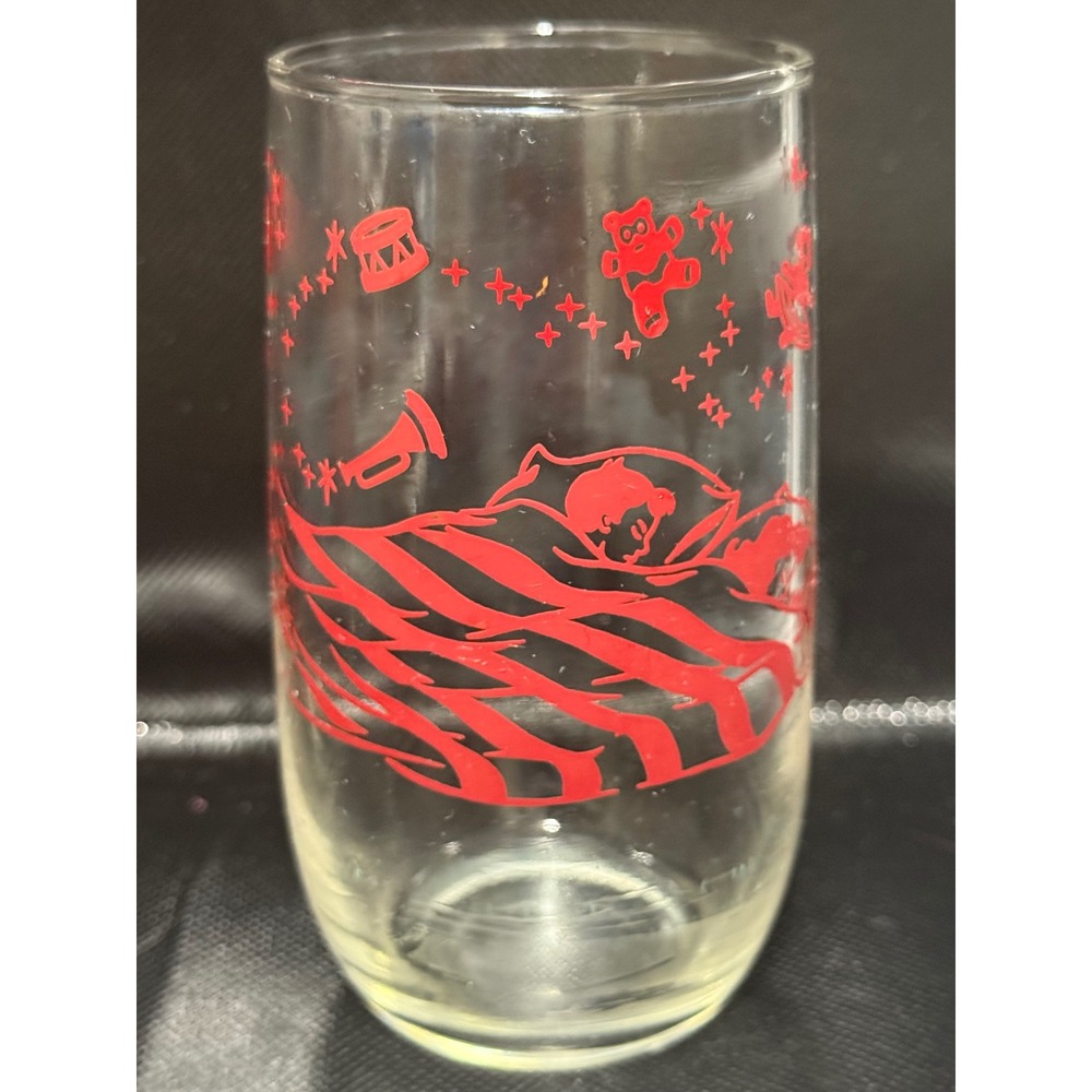 Vintage Twas The Night Before Christmas Glasses  Santa Fireplace Stockings Lot 3